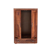 ONIJA  Wooden 2 Door Wardrobe for Clothes with 1 Drawer 1 Shelf Storage & Hanging Space - Sheesham Wood Almirah for Bedroom - Solid Wood Large Cupboard